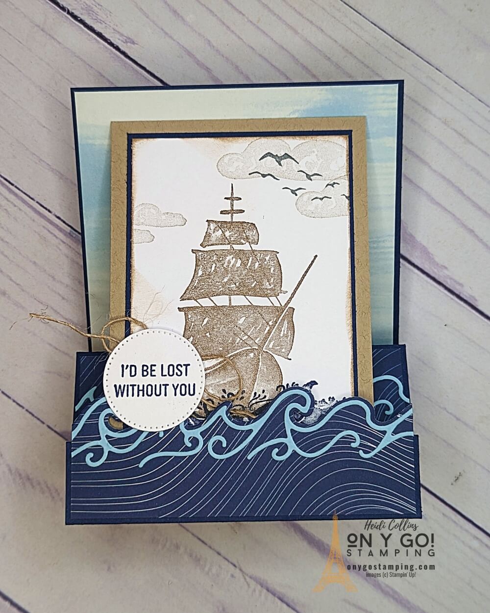 Say hello to the perfect card to make for any special occasion – this handmade, masculine card made with the On the Ocean stamp set and By the Bay patterned paper. This card will add a personal touch to those heartfelt messages, and the fun fold design will surely leave the recipient in awe.