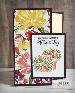Mother's day card idea using the Welcoming Window stamp set and Fine Art Floral patterned paper from Stampin' Up! This card is also a gift card holder that is quick and easy to make.
