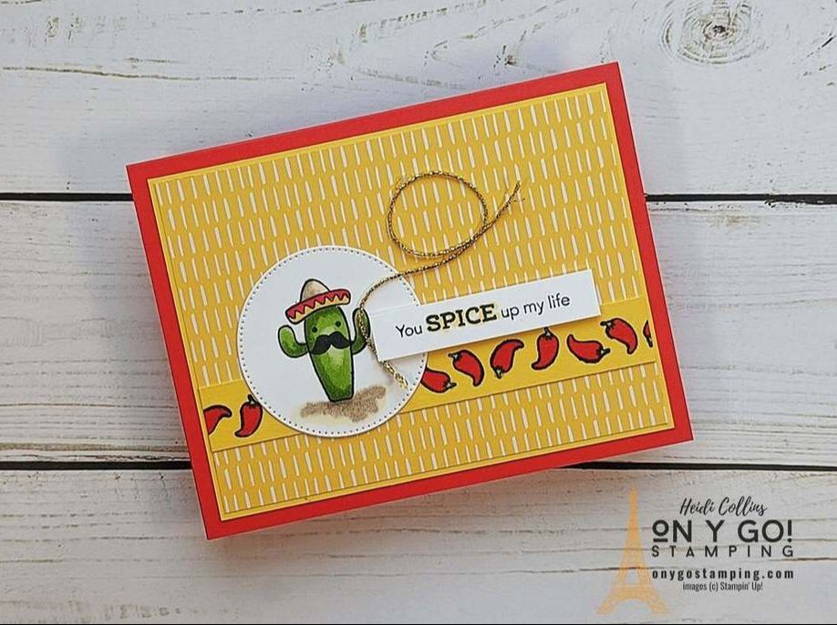 Send a handmade card with a cowboy cactus using Stampin' Up!'s®️ Taco Fiesta stamp set.