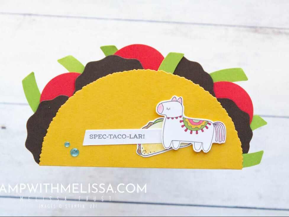 Fun fold taco card using the Taco Fiesta stamp set from Stampin' Up!®️ 