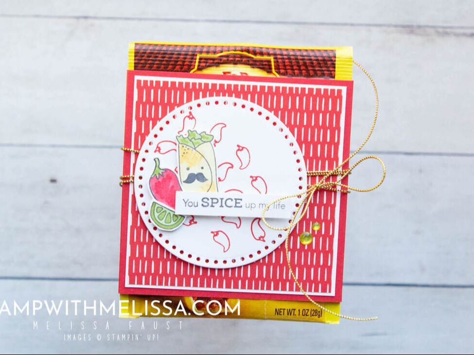 Fun taco seasoning wrap made with the Taco Fiesta stamp set from Stampin' Up!®️ 