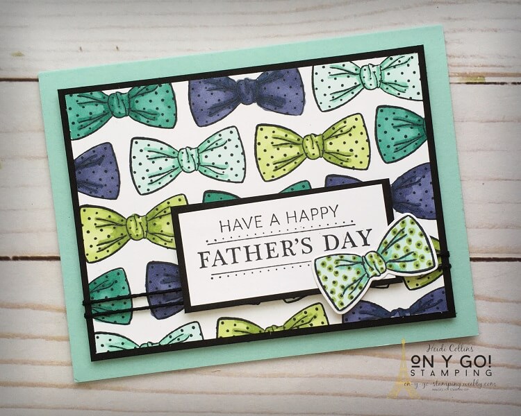 Colorful masculine card idea using the Handsomely Suited stamp set from Stampin' Up! This fun card design is the perfect card for dad for Father's Day or whenever. See more great masculine card ideas!