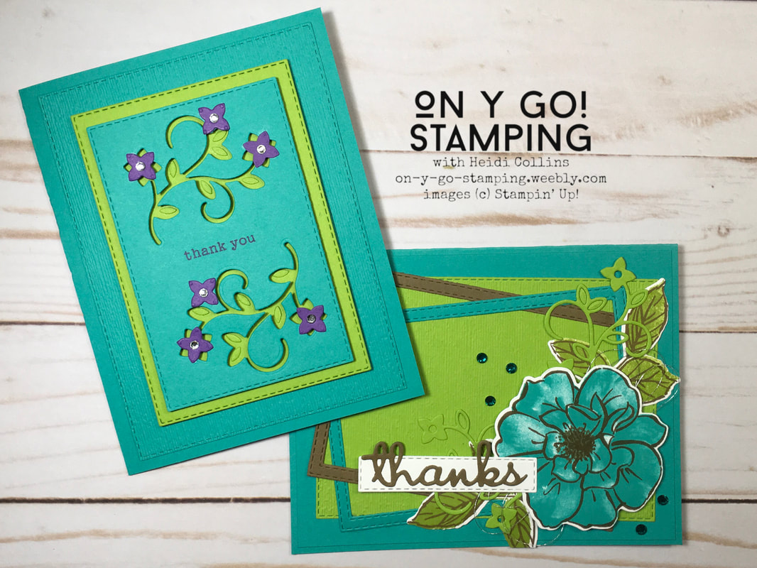 Thank you card ideas with the Well Written dies and To a Wild Rose stamp set from Stampin' Up! These items will retire at the end of April.