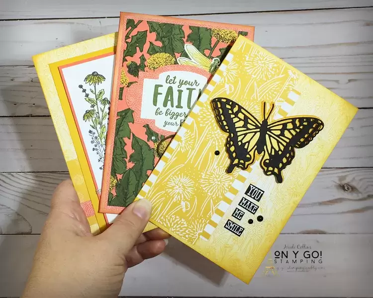 Card making ideas for the Dandy Garden Memories and More Cards and Envelopes with the Dragonfly Garden, Butterfly Brilliance, and Ridiculously Awesome stamp sets from Stampin' Up!