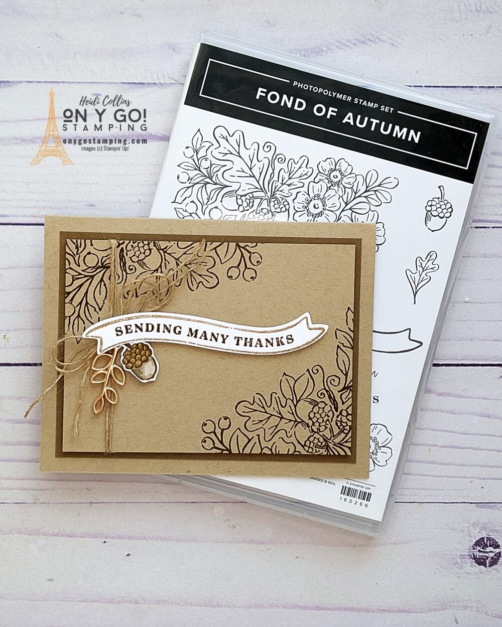 Make a quick and easy thank you card for fall with the Fond of Autumn stamp set and Autumn Bouquet dies from Stampin' Up!