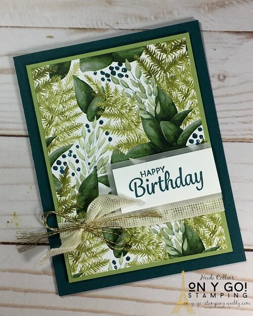 Simple card making idea using a simple card design and pattern paper from Stampin' Up!