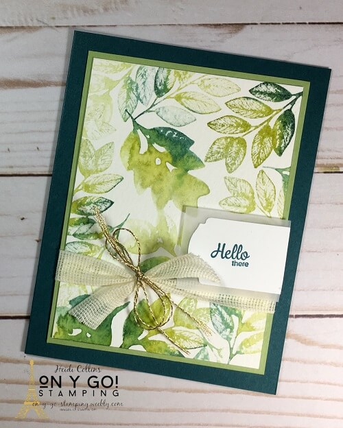 Cardmaking idea using a faux watercoloring technique and the Forever Fern stamp set from Stampin' Up!