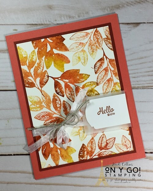Card making idea using a faux watercoloring technique and the Forever Fern stamp set