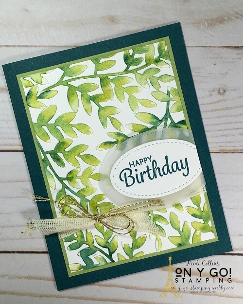 Photo of a simple card design using an easy watercoloring technique on die cut shapes using the Forever Flourishing dies from Stampin' Up!