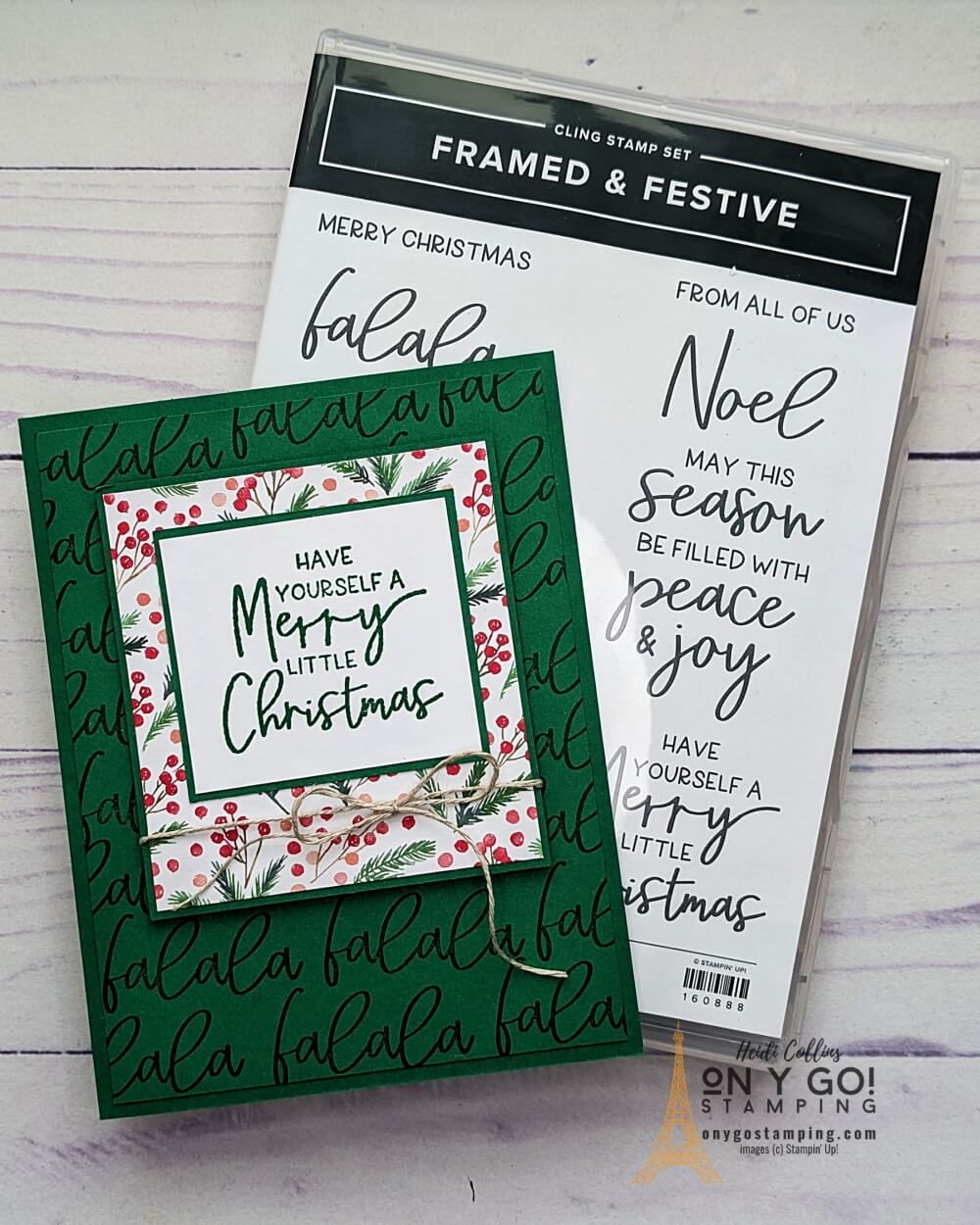Create quick handmade Christmas cards with the Framed & Festive stamp set and Painted Christmas patterned paper from Stampin' Up!®