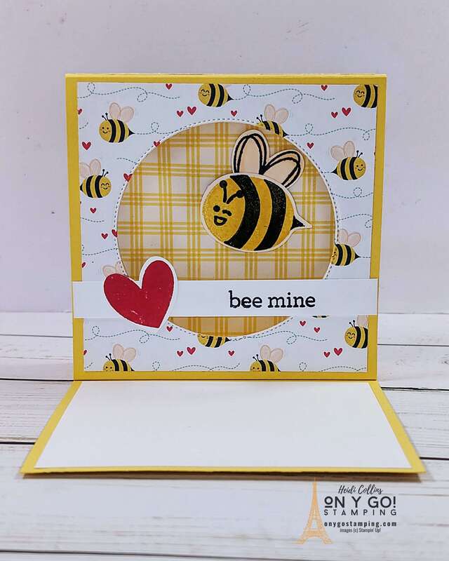 See how to create easy fun fold shadow box cards for any occasion like Valentine's Day, Birthdays, Thank You's, and more. Sample card designs using the Bee My Valentine, Cutest Cows, and Perennial Lavender stamp sets from Stampin' Up!®️