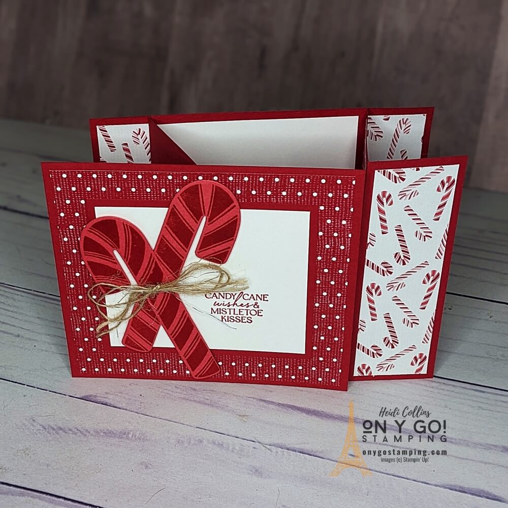 Fun Fold Handmade Christmas Card with the Sweet Candy Canes Stamp Set from Stampin' Up!®