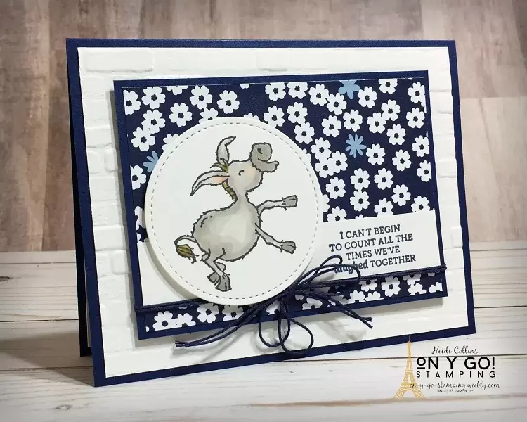 Sale-A-Bration 2021 Darling Donkeys card making idea. This card also uses the Here's a Card stamp set from Stampin' Up! and is perfect to send to your bestie!