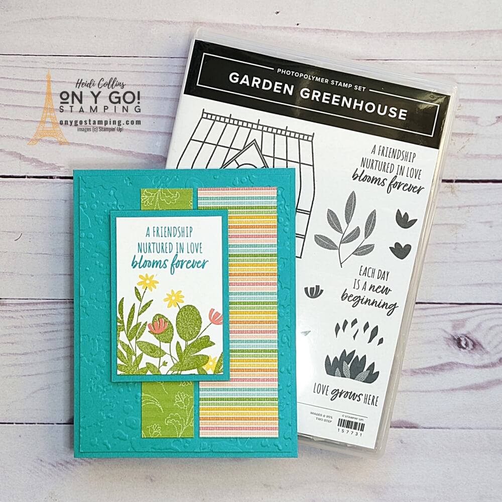 Use a simple card sketch to create a quick card with the Garden Greenhouse stamp set from Stampin' Up!