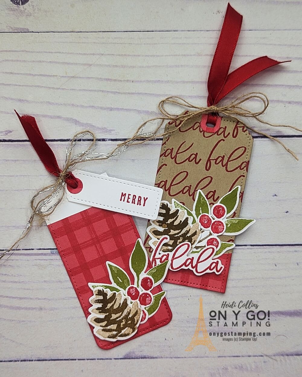 Make your Christmas presents extra special with handmade gift tags using the Christmas Season and Framed & Festive stamp sets from Stampin' Up!
