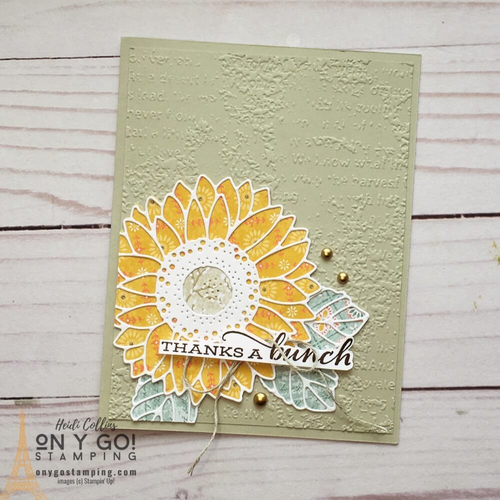 Handmade Thanksgiving card with the Celebrate Sunflowers stamp set from Stampin' Up!
