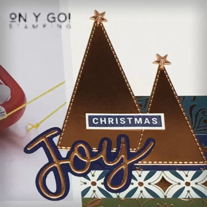 Scrapbook elements made with the Joy and Stitched Triangle dies from Stampin' Up!