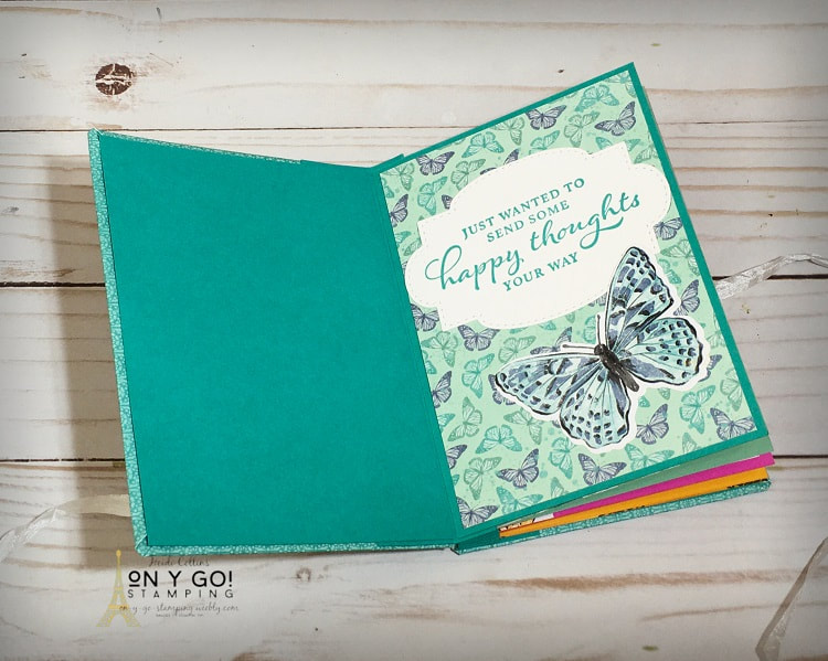 Handmade book with the Butterfly Brilliance collection and the Happy Thoughts stamp set from Stampin' Up!
