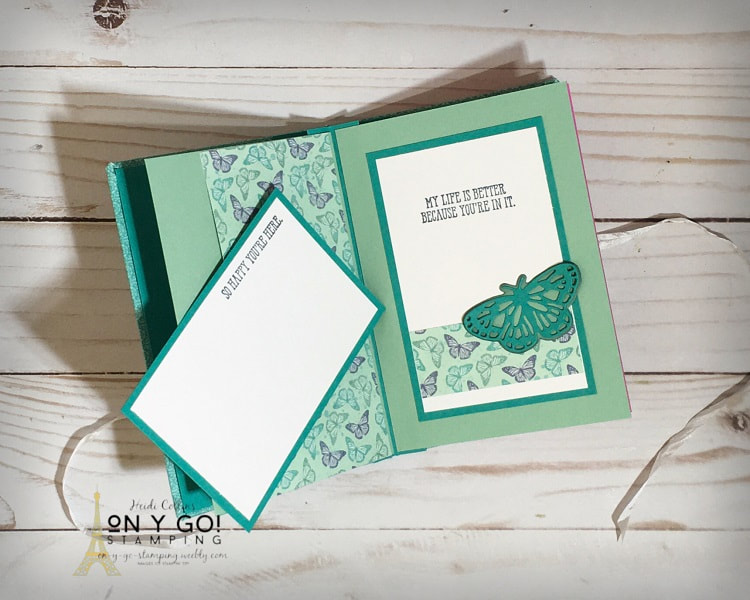 Handmade book made with the Butterfly Brilliance and Well Said stamp sets from Stampin' Up!