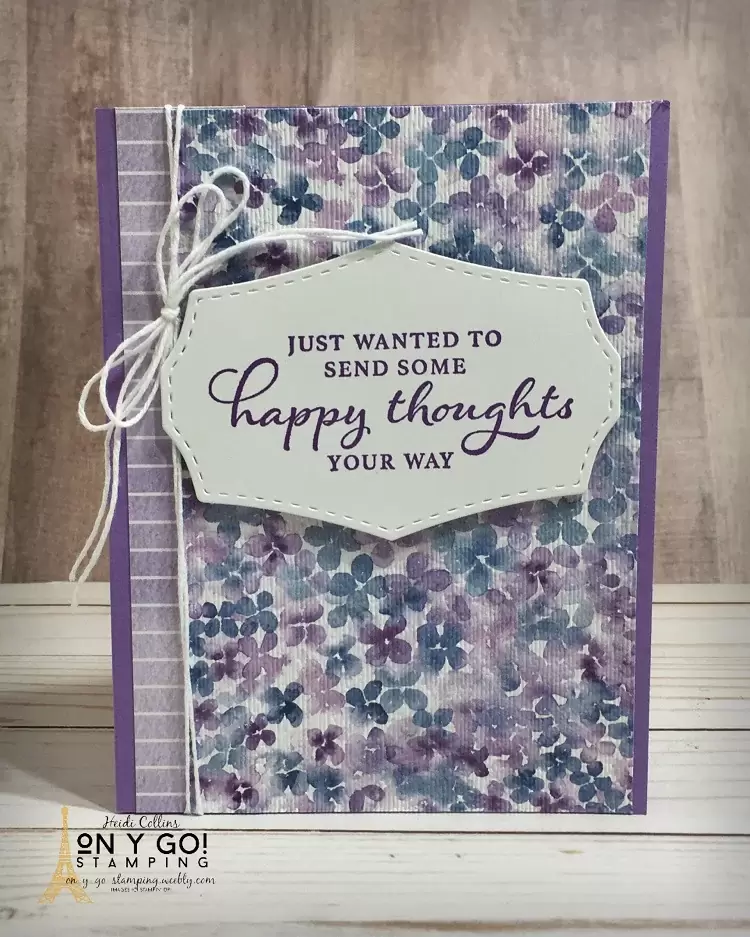 Patterned paper and the Happy Thoughts stamp set are perfect for making quick cards!