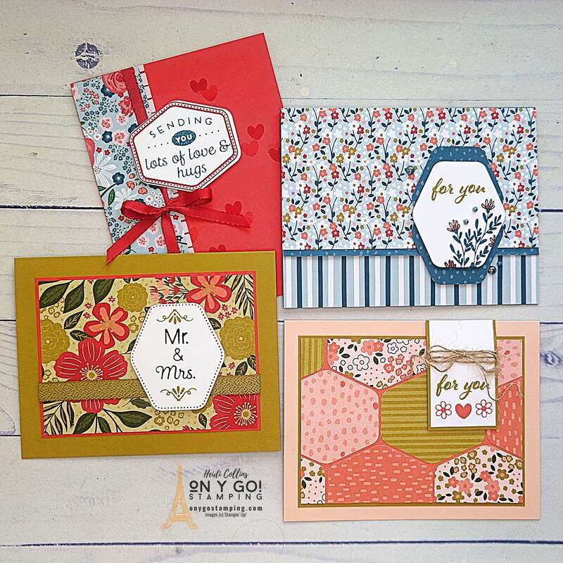 Delight your loved ones with unique, handmade cards using the Heartfelt Hexagon Stamp Set and Punch from Stampin' Up! Liven them up with a floral twist using the beautiful, elegant Garden Walk patterned paper for added charm. Crafting has never been simpler or more fun. Don't miss out - watch our video tutorial to see how you can create these easy floral handmade cards yourself. Inspire others with your creativity today!