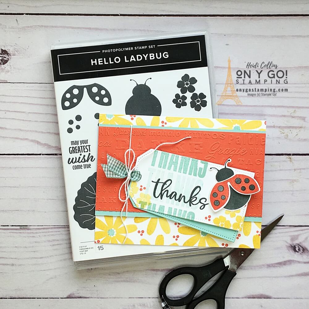 Create a bright and cheery spring thank you card with the Hello Ladybug and Biggest Wish stamp sets from Stampin' Up! Plus, I've got lots more thank you card ideas!