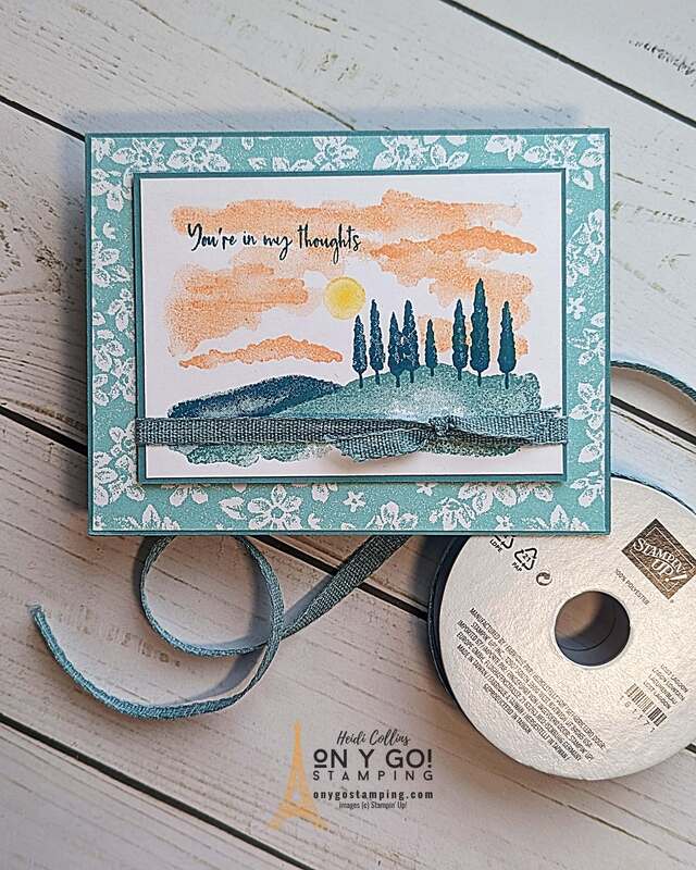 Create a sunset for your next handmade card with the Hills of Tuscany stamp set from Stampin' Up!®️ 