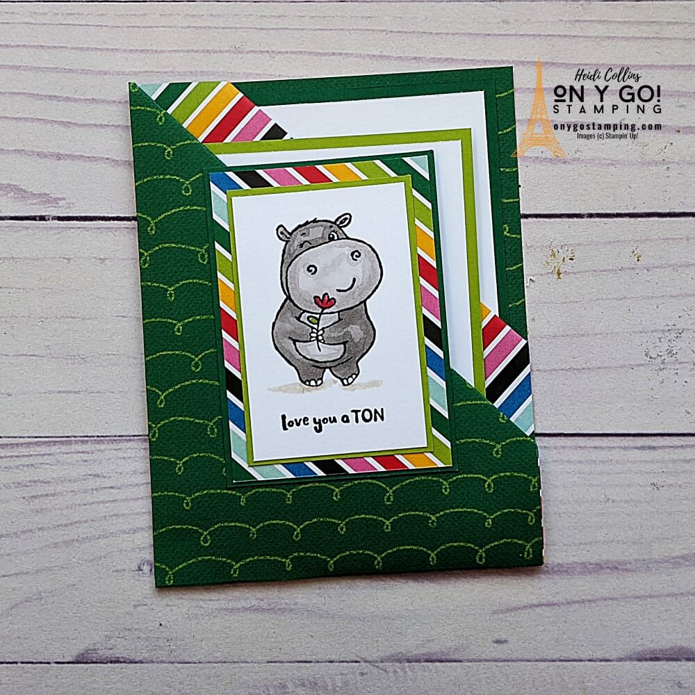 Double Pocket Fun Fold Card Idea with the Hippest Hippos Sale-A-Bration 2022 Stamp Set. Get these stamps free with a $50 order. Find out more!