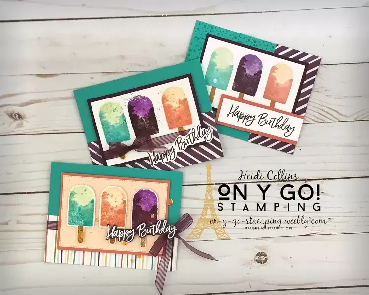 From simple to advanced, 3 birthday card ideas using the Ice Cream Corner suite from Stampin' Up! available in the 2021 January-June Mini Catalog.