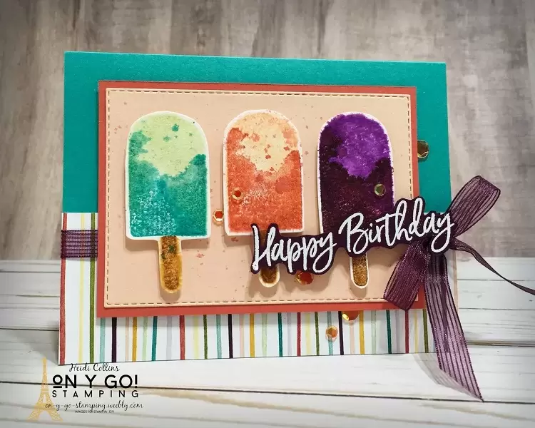 Advanced version of a simple birthday card design using the new Sweet Ice Cream stamp set and Ice Cream Corner suite from Stampin' Up! available in the 2021 January-June Mini Catalog.