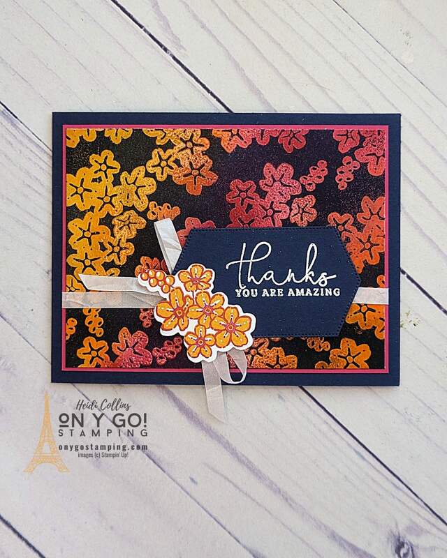 With the Joseph's Coat rubber stamping technique, you can create a beautiful handmade thank you card using the Sentimental Park stamp set from Stampin' Up! Featuring stunning floral designs, this card is sure to impress any recipient. With this technique, you can combine colors and patterns to create a unique and stunning effect.