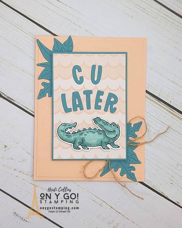 Tell someone you miss them with this adorable handmade card featuring the Jungle Pals stamp set and coordinating dies. These items are available for you to earn FREE during Sale-A-Bration 2024.