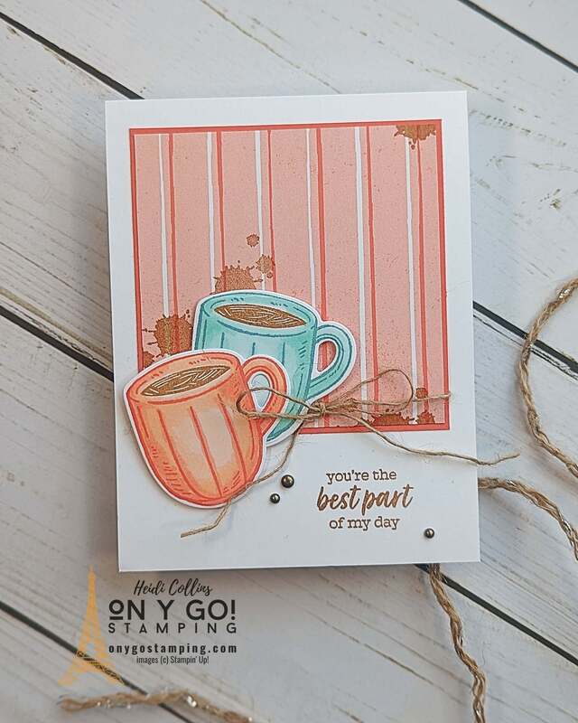 Tell a friend how much they mean to you with a handmade card using the Latte Love stamp set and Les Shoppes patterned paper from Stampin' Up!®️ 