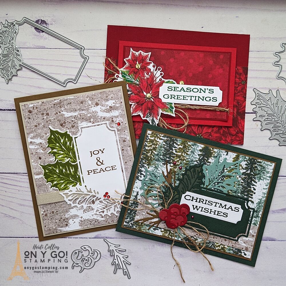 See the video tutorial on how to create elegant handmade Christmas Cards with the Leaves of Holly stamp set from Stampin' Up!® and Boughs of Holly patterned paper.