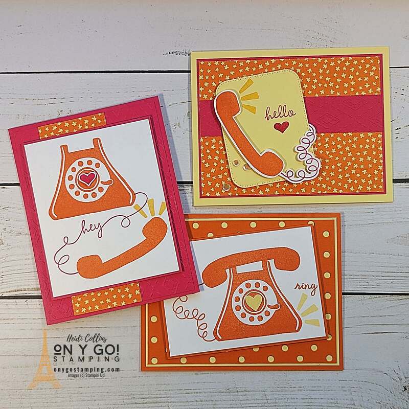 Create fun vintage mod handmade cards with the Let's Chat stamp set and Flowering Zinnias patterned paper from Stampin' Up!®️ 
