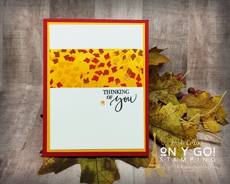 Simple stamping card making idea using the Life is Beautiful stamp set. This beautiful autumn card is quick and easy to make because of the simple card design.