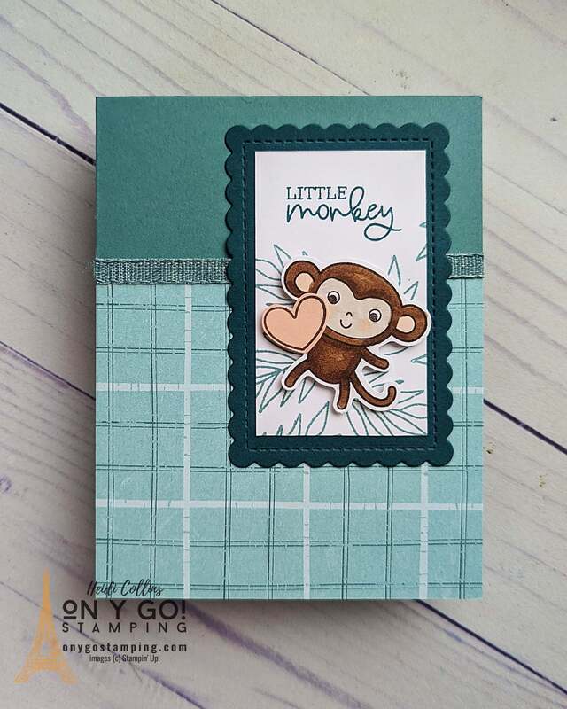 Explore the joy of DIY and welcome the newest member of the family with a personal touch! Learn to craft an adorable handmade card using the Little Monkey stamp set from Stampin' Up! Coupled with the intricate designs from the 'Inked Botanicals' patterned paper, this unique greeting becomes an expression of your love and anticipation for the baby's arrival.