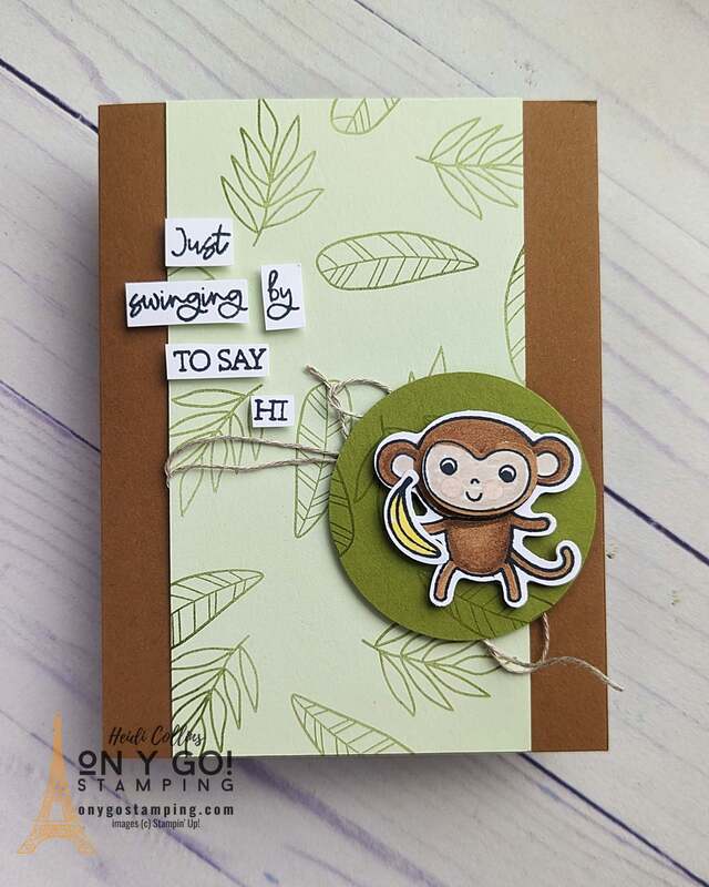 Immerse yourself in the artistry of DIY card making that resonates with personal charm and heartfelt messages. Use the adorable Little Monkey Stamp Set to add the perfect touch of whimsy and charm to your creations. And elevate your craft game with products from Stampin' Up!. Let's make each card a masterpiece!