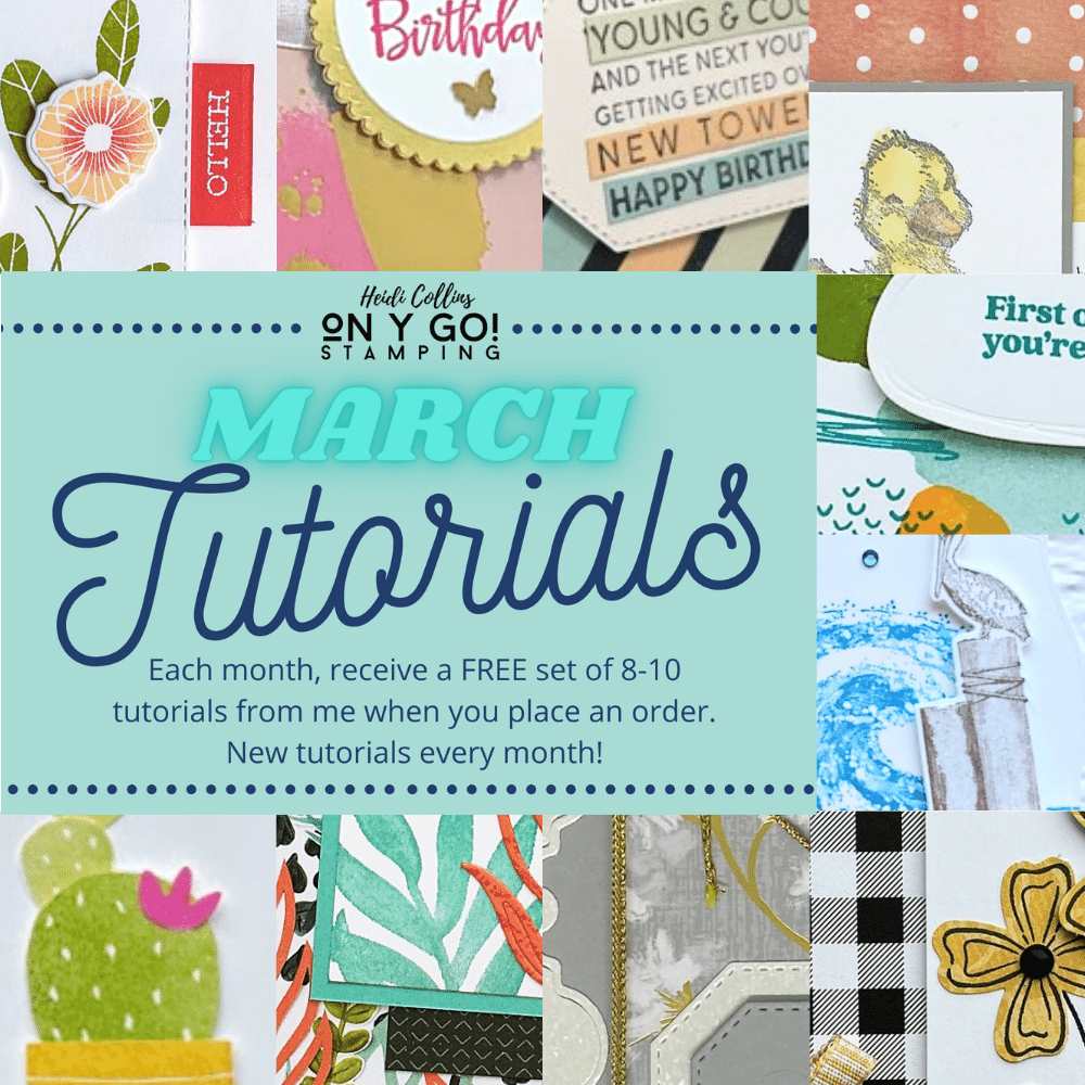 Get a set of free cardmaking tutorials with every purchase from Stampin' Up!® through Heidi Collins, Independent Demonstrator.