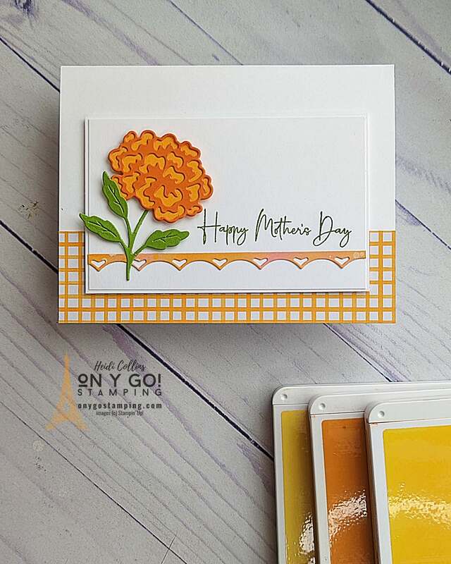 Indulge your creative side this Mother's Day with a handmade card crafted with the Marigold Moments stamp set from Stampin' Up! There's no better way to show your love and appreciation for Mom than with a personalized home-made card she'll cherish forever. Let your imagination run wild as you create a unique card that is sure to bring a smile to her face!