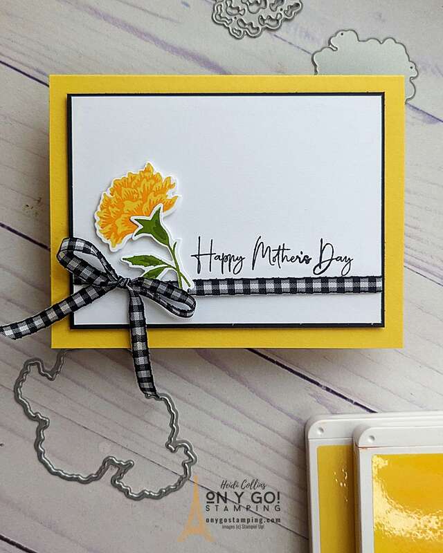 Be sure to show Mom how much you care this Mother's Day with this handmade card filled with beauty and love! With Marigold Moment's stamp set from Stampin' Up!, your card is sure to stand out in a special way. Each stamp is thoughtfully designed to not only make your card look amazing, but also to express your heartfelt sentiment for Mom. Make sure your card stands out this Mother's Day and show Mom how much you love her with Marigold Moment's from Stampin' Up!