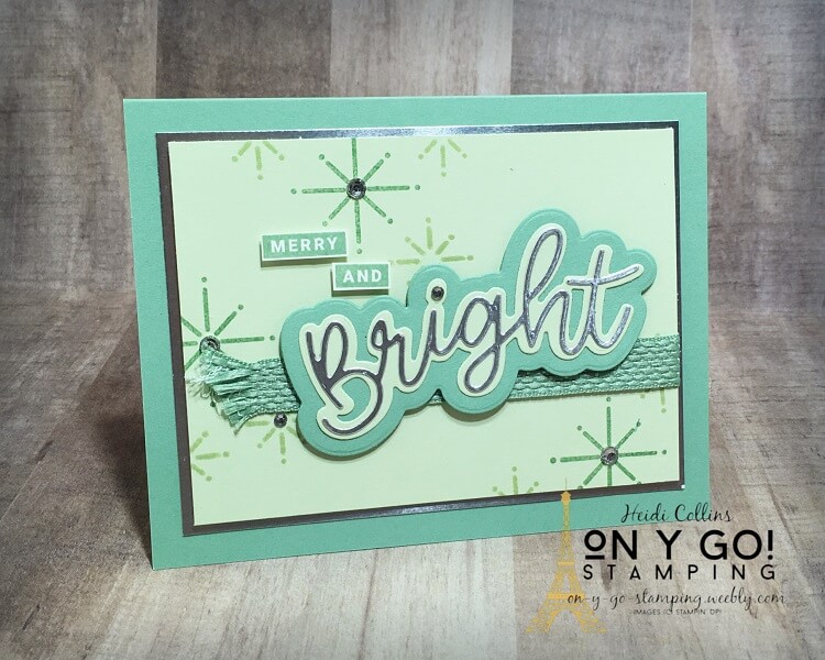 Christmas card design with the Peace and Joy stamp set from Stampin' Up! This is an easy to make card idea that still has the special touches of being handmade.