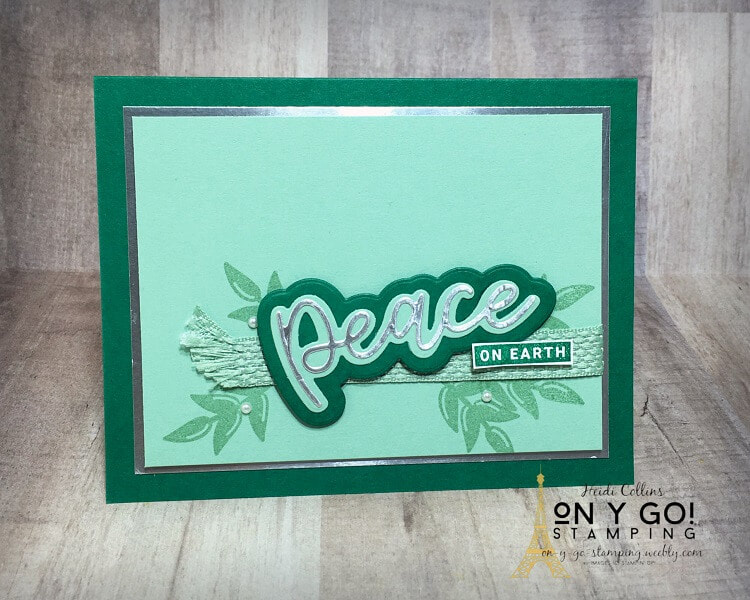 Holiday card idea with the Peace and Joy stamp set from Stampin' Up! This is an easy to make card that is perfect for making multiples. 