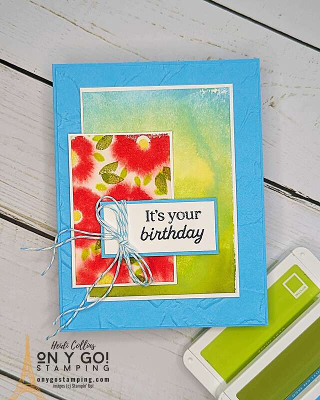 Love the look of watercolor, but intimidated by it? Use easy faux watercolor techniques to create a handmade birthday card inspired by Monet. This card was created with the Modern Garden stamp set from Stampin' Up!®️