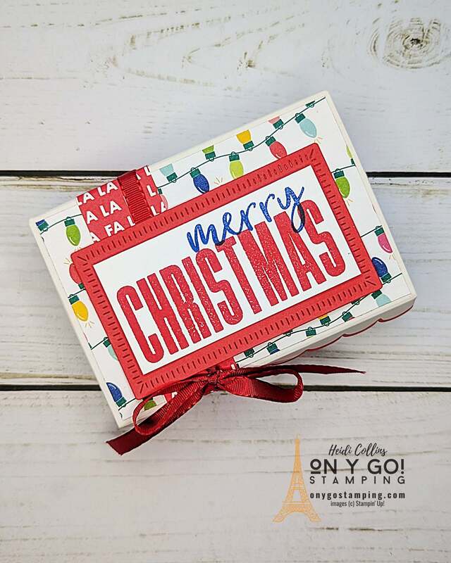 Make a fun gift card holder using the Scalloped Gift Card holders from Stampin' Up!®️ with the More Wishes stamp set and Merry Bold and Bright patterned paper. See the complete video tutorial for step-by-step directions.