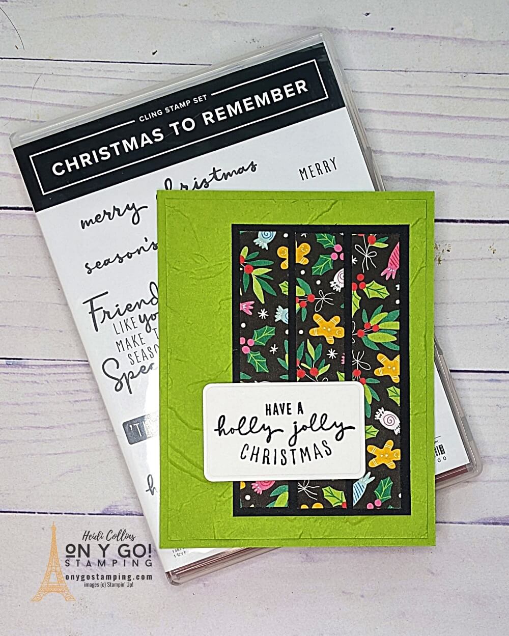 Ready to make your Christmas cards? Here's an easy card design for making quick cards with the Christmas to Remember stamp set and Celebrate Everything patterned paper from Stampin' Up!®