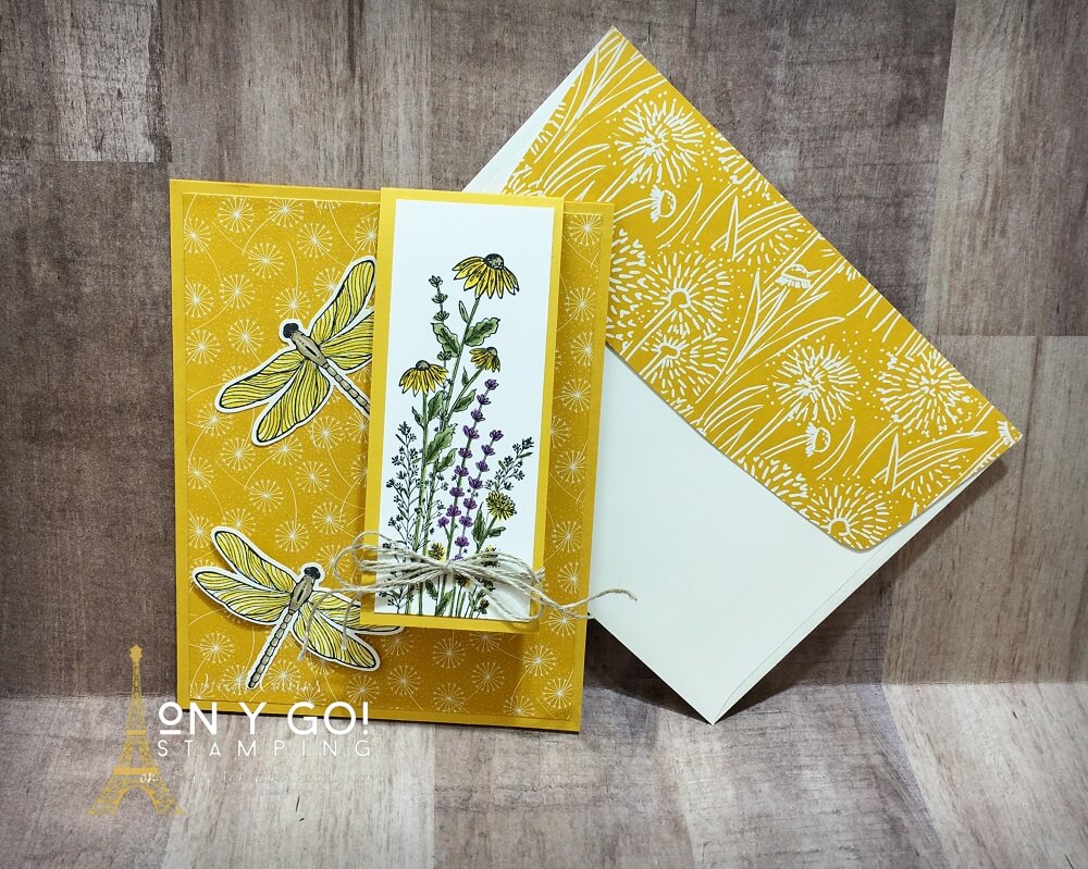 Fun fold card making idea using the NEW Dragonfly Garden stamp set and Dandy Garden patterned paper from Stampin' Up! These items will be available in the 2021 January-June Mini Catalog.