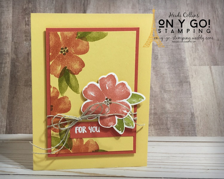 Quick and easy card making idea based on a simple card sketch using the Pretty Perennials stamp set from Stampin' Up!