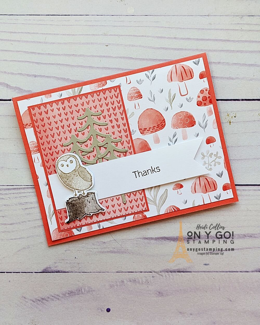 Handmade thank you card design with the Happier Than Happy stamp set from Stampin' Up!® This card is based on a simple card sketch. Get the free downloadable quick reference guide for this card sketch.