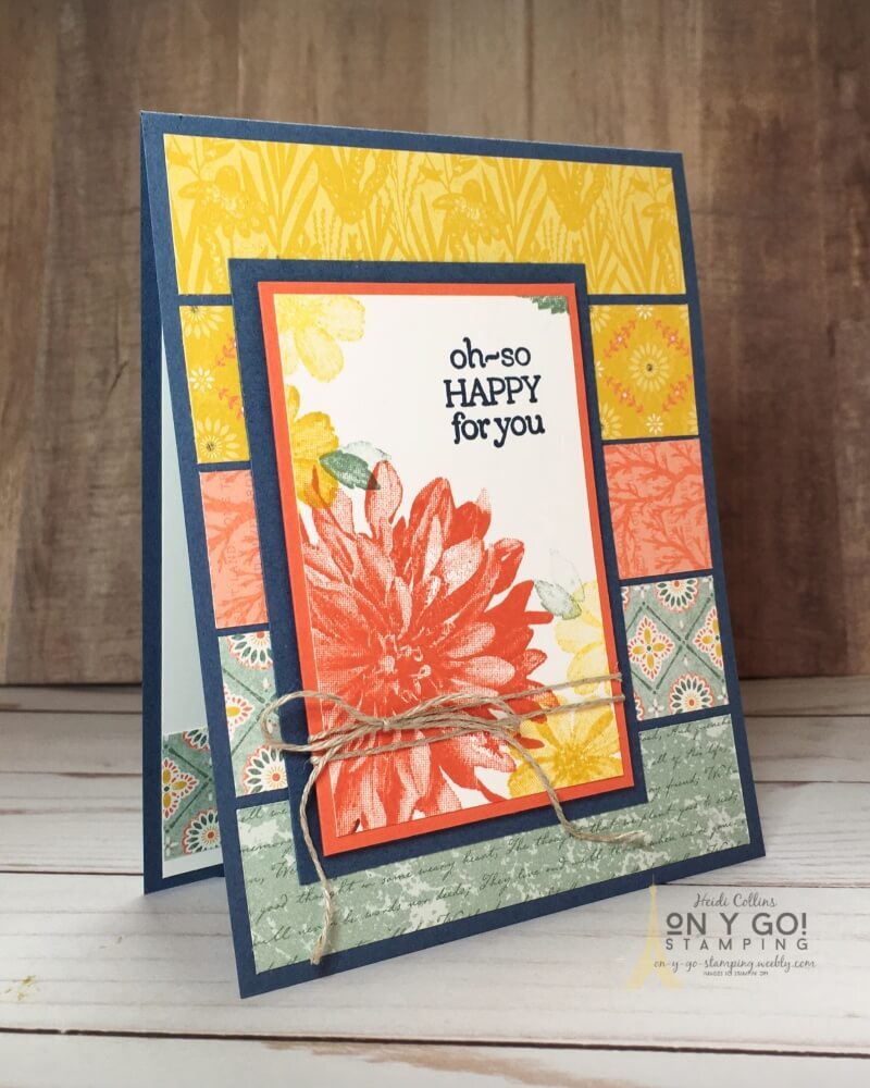 Fun floral card idea for fall with the Delicate Dahlias stamp set from Stampin' Up! Get this stamp set FREE during Sale-A-Bration. 